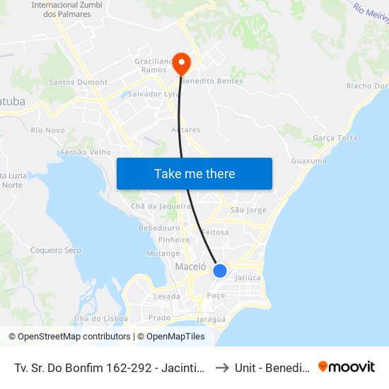 Tv. Sr. Do Bonfim 162-292 - Jacintinho Maceió - Al Brasil to Unit - Benedito Bentes map