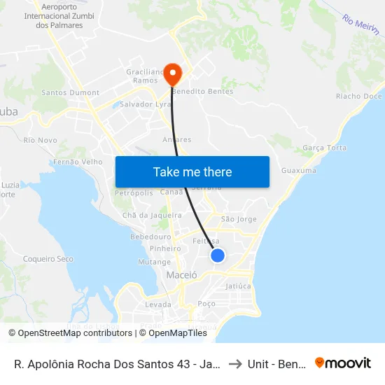 R. Apolônia Rocha Dos Santos 43 - Jacintinho Maceió - Al 57041-300 Brasil to Unit - Benedito Bentes map