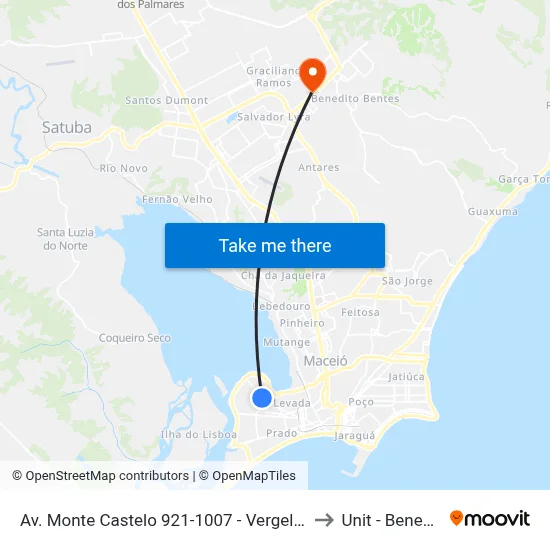 Av. Monte Castelo 921-1007 - Vergel Do Lago Maceió - Al Brasil to Unit - Benedito Bentes map