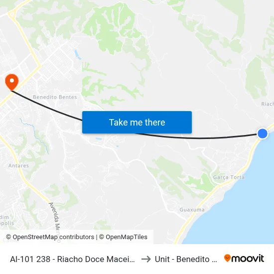 Al-101 238 - Riacho Doce Maceió - Al Brasil to Unit - Benedito Bentes map
