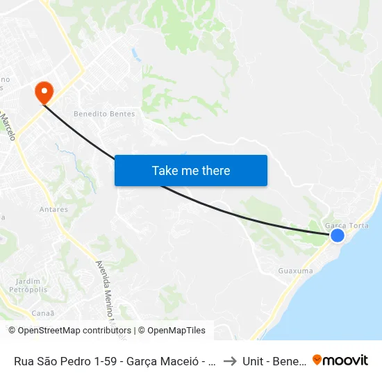 Rua São Pedro 1-59 - Garça Maceió - Al República Federativa Do Brasil to Unit - Benedito Bentes map