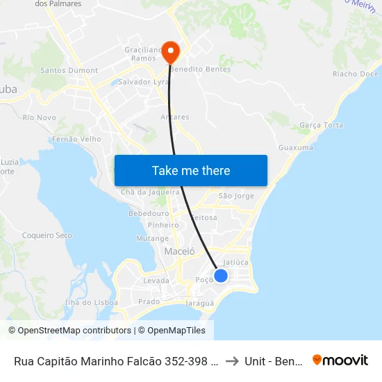 Rua Capitão Marinho Falcão 352-398 - Poço Maceió - Al 57025-260 Brasil to Unit - Benedito Bentes map