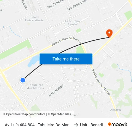 Av. Luís 404-804 - Tabuleiro Do Martins Maceió - Al Brasil to Unit - Benedito Bentes map