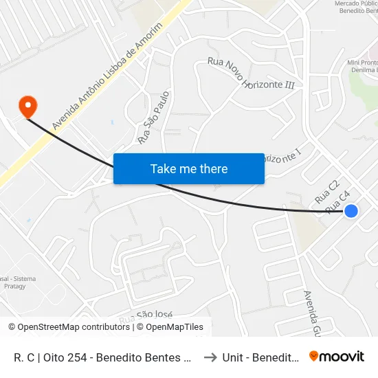 R. C | Oito 254 - Benedito Bentes Maceió - Al Brasil to Unit - Benedito Bentes map