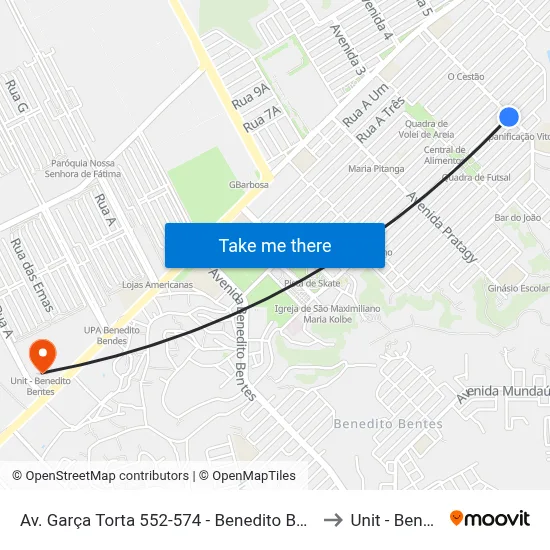 Av. Garça Torta 552-574 - Benedito Bentes Maceió - Al 57084-615 Brasil to Unit - Benedito Bentes map