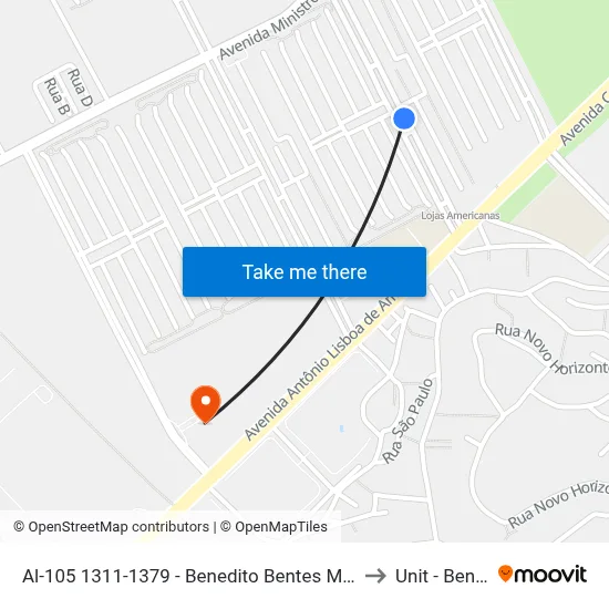 Al-105 1311-1379 - Benedito Bentes Maceió - Al República Federativa Do Brasil to Unit - Benedito Bentes map