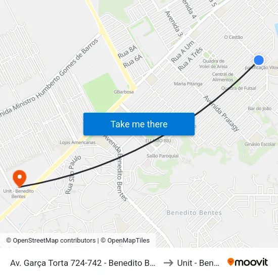 Av. Garça Torta 724-742 - Benedito Bentes Maceió - Al 57084-615 Brasil to Unit - Benedito Bentes map