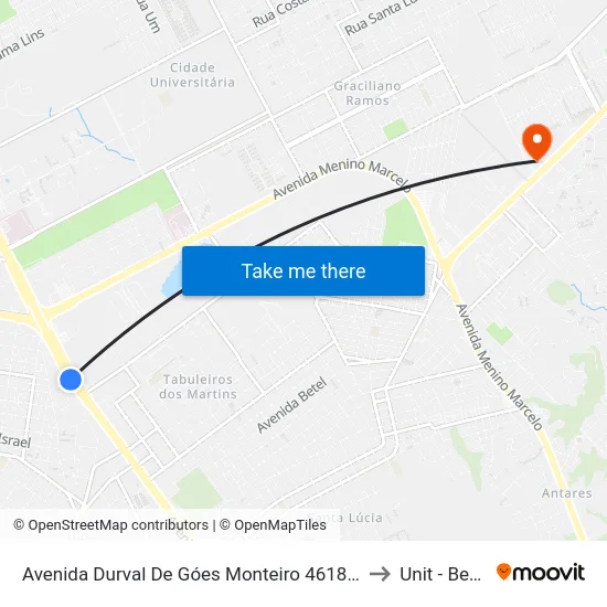Avenida Durval De Góes Monteiro 4618-5162 - Tabuleiro Do Martins Maceió - Al Brasil to Unit - Benedito Bentes map