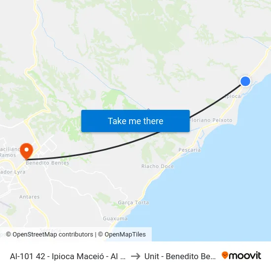 Al-101 42 - Ipioca Maceió - Al Brasil to Unit - Benedito Bentes map