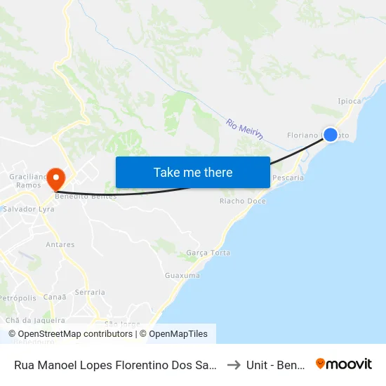 Rua Manoel Lopes Florentino Dos Santos Ipioca Maceió - Alagoas Brasil to Unit - Benedito Bentes map