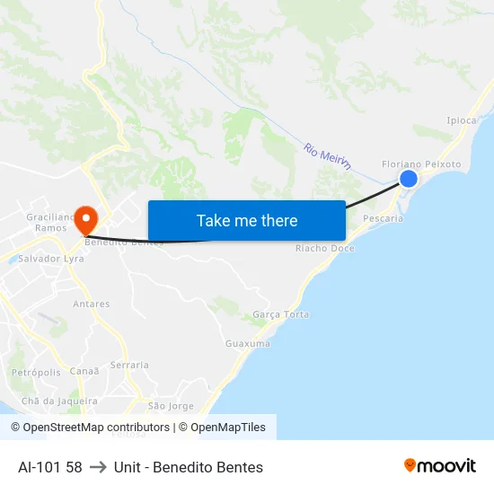 Al-101 58 to Unit - Benedito Bentes map