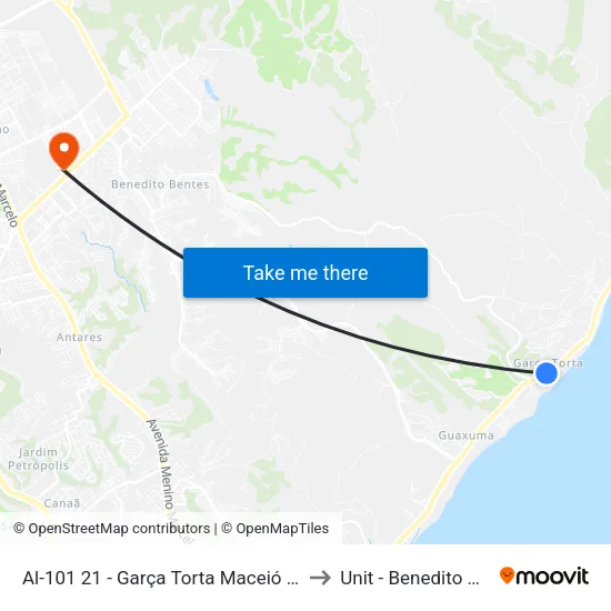 Al-101 21 - Garça Torta Maceió - Al Brasil to Unit - Benedito Bentes map