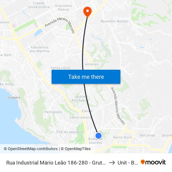 Rua Industrial Mário Leão 186-280 - Gruta De Lourdes Maceió - Al 57052-750 República Federativa Do Brasil to Unit - Benedito Bentes map