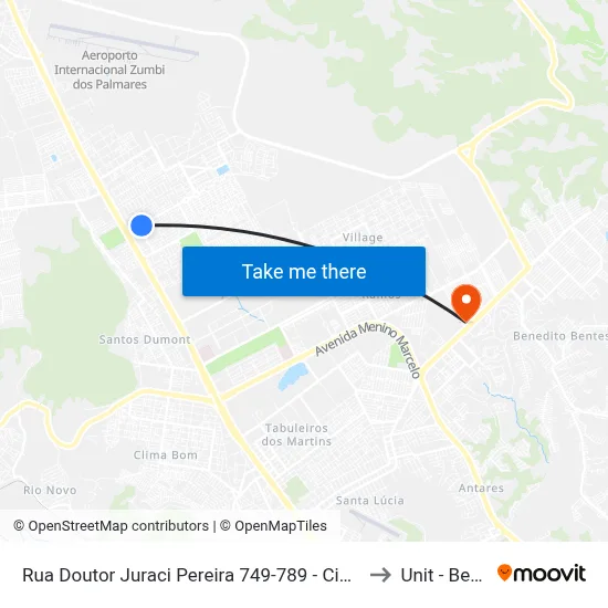 Rua Doutor Juraci Pereira 749-789 - Cidade Universitária Maceió - Al 57072-040 Brasil to Unit - Benedito Bentes map