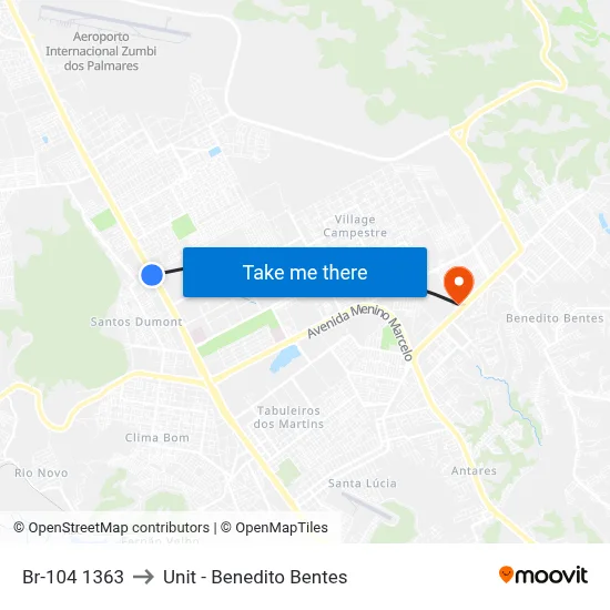Br-104 1363 to Unit - Benedito Bentes map