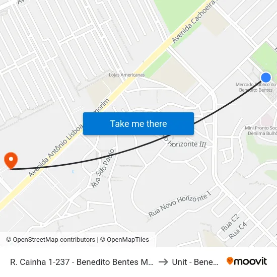 R. Cainha 1-237 - Benedito Bentes Maceió - Al 57084-560 Brasil to Unit - Benedito Bentes map