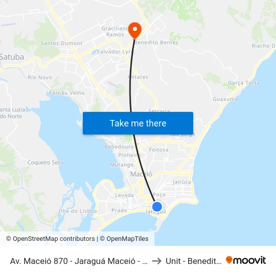 Av. Maceió 870 - Jaraguá Maceió - Al 57022-080 Brasil to Unit - Benedito Bentes map