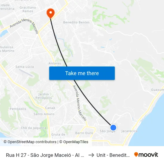 Rua H 27 - São Jorge Maceió - Al 57044-101 Brasil to Unit - Benedito Bentes map