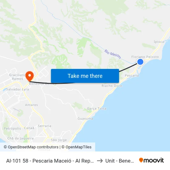 Al-101 58 - Pescaria Maceió - Al República Federativa Do Brasil to Unit - Benedito Bentes map