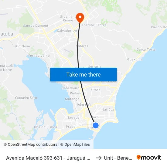 Avenida Maceió 393-631 - Jaraguá Maceió - Al 57022-080 Brasil to Unit - Benedito Bentes map
