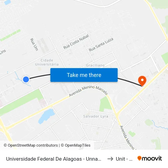 Universidade Federal De Alagoas - Unnamed Road - Cidade Universitária Maceió - Al República Federativa Do Brasil to Unit - Benedito Bentes map
