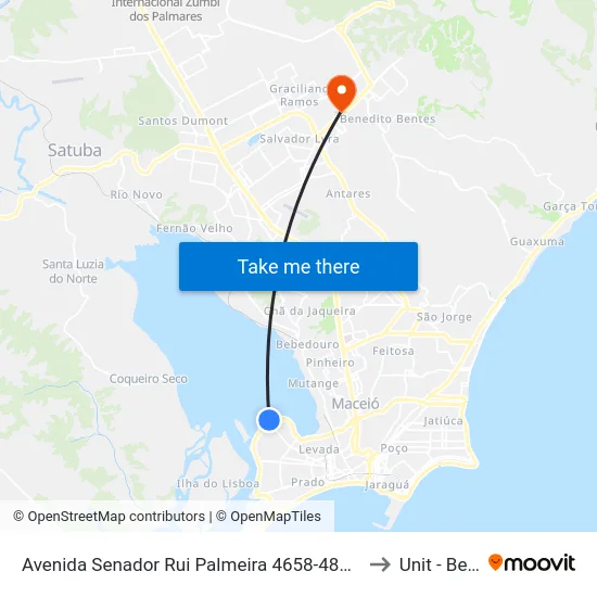 Avenida Senador Rui Palmeira 4658-4888 - Levada Maceió - Al República Federativa Do Brasil to Unit - Benedito Bentes map