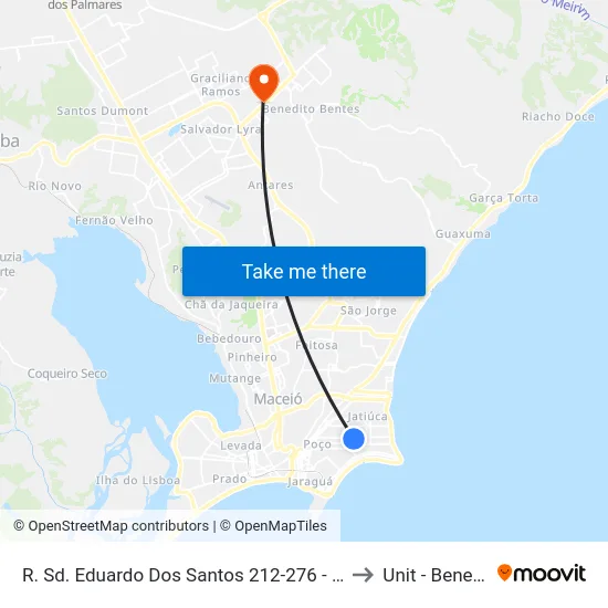R. Sd. Eduardo Dos Santos 212-276 - Ponta Verde Maceió - Al Brasil to Unit - Benedito Bentes map
