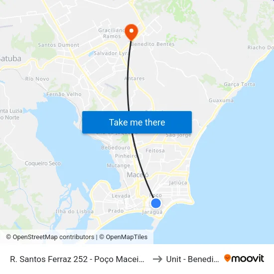 R. Santos Ferraz 252 - Poço Maceió - Al 57025-040 Brasil to Unit - Benedito Bentes map