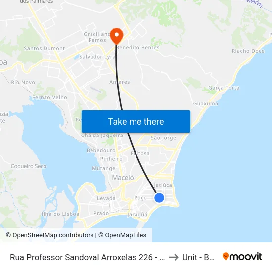 Rua Professor Sandoval Arroxelas 226 - Ponta Verde Maceió - Al República Federativa Do Brasil to Unit - Benedito Bentes map