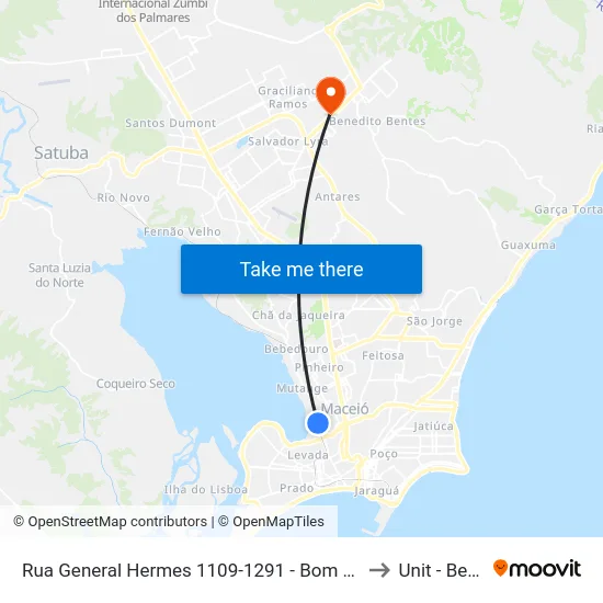 Rua General Hermes 1109-1291 - Bom Parto Maceió - Al República Federativa Do Brasil to Unit - Benedito Bentes map