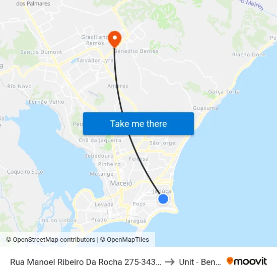 Rua Manoel Ribeiro Da Rocha 275-343 - Jatiúca Maceió - Al 57035-395 Brasil to Unit - Benedito Bentes map