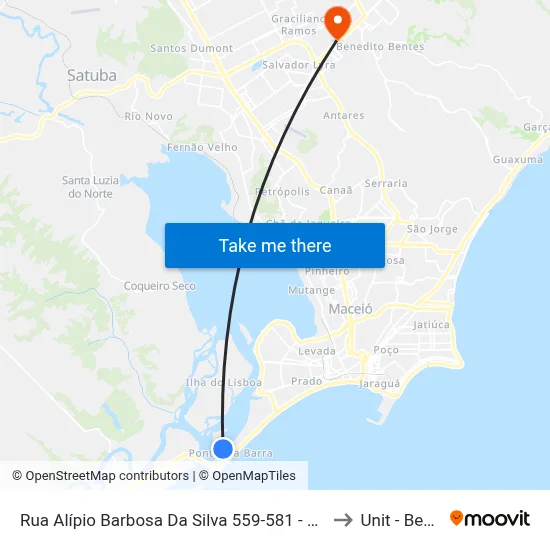 Rua Alípio Barbosa Da Silva 559-581 - Pontal Da Barra Maceió - Al 57010-810 Brasil to Unit - Benedito Bentes map