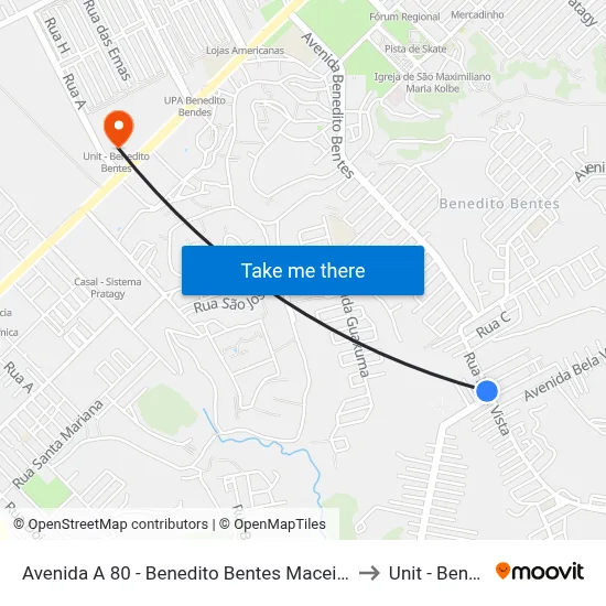 Avenida A 80 - Benedito Bentes Maceió - Al República Federativa Do Brasil to Unit - Benedito Bentes map
