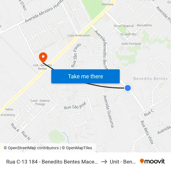 Rua C-13 184 - Benedito Bentes Maceió - Al República Federativa Do Brasil to Unit - Benedito Bentes map