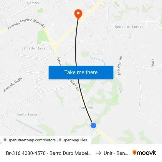 Br-316 4030-4570 - Barro Duro Maceió - Al República Federativa Do Brasil to Unit - Benedito Bentes map