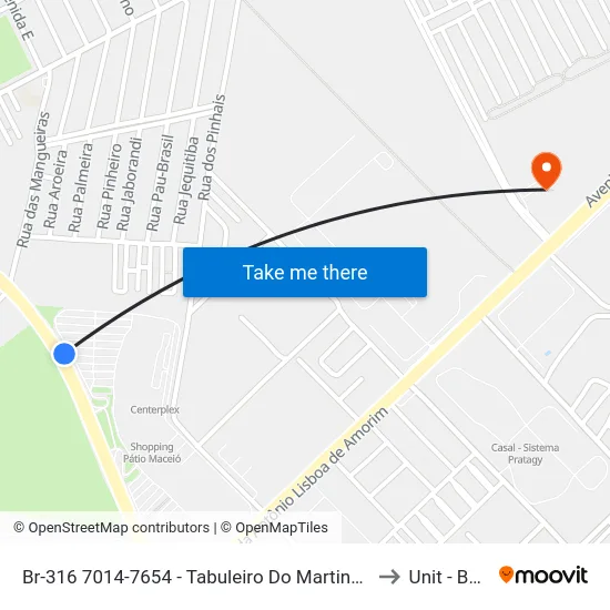 Br-316 7014-7654 - Tabuleiro Do Martins Maceió - Al 57081-385 República Federativa Do Brasil to Unit - Benedito Bentes map