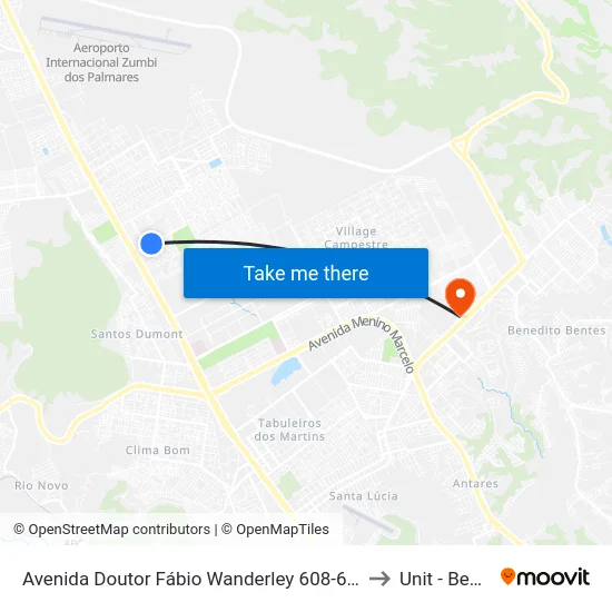 Avenida Doutor Fábio Wanderley 608-654 - Cidade Universitária Maceió - Al Brasil to Unit - Benedito Bentes map