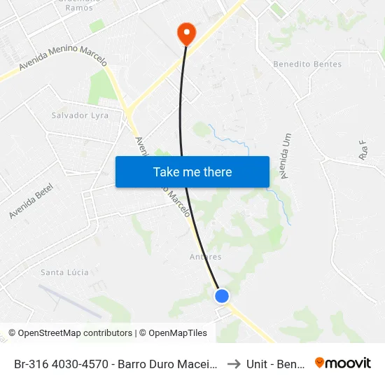Br-316 4030-4570 - Barro Duro Maceió - Al República Federativa Do Brasil to Unit - Benedito Bentes map