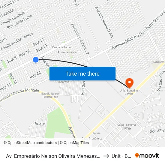 Av. Empresário Nelson Oliveira Menezes 672-690 - Cidade Universitária Maceió - Al 57073-471 Brasil to Unit - Benedito Bentes map