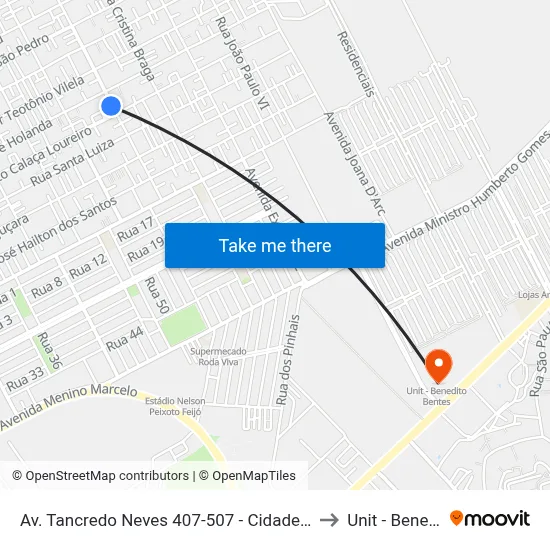 Av. Tancredo Neves 407-507 - Cidade Universitária Maceió - Al Brasil to Unit - Benedito Bentes map