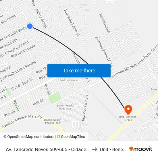 Av. Tancredo Neves 509-605 - Cidade Universitária Maceió - Al Brasil to Unit - Benedito Bentes map