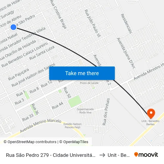 Rua São Pedro 279 - Cidade Universitária Maceió - Al República Federativa Do Brasil to Unit - Benedito Bentes map