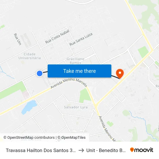 Travassa Hailton Dos Santos 357-401 to Unit - Benedito Bentes map