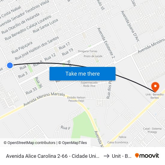 Avenida Alice Carolina 2-66 - Cidade Universitária Maceió - Al 57073-415 República Federativa Do Brasil to Unit - Benedito Bentes map