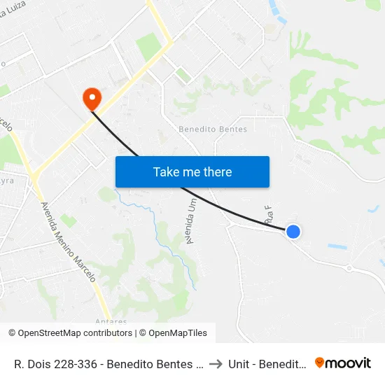 R. Dois 228-336 - Benedito Bentes Maceió - Al Brasil to Unit - Benedito Bentes map