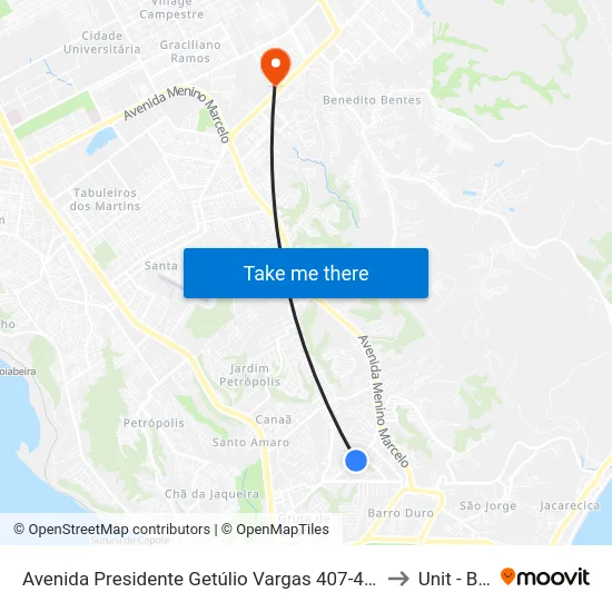 Avenida Presidente Getúlio Vargas 407-435 - Serraria Maceió - Al 57046-840 República Federativa Do Brasil to Unit - Benedito Bentes map