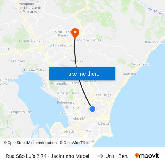 Rua São Luís 2-74 - Jacintinho Maceió - Al República Federativa Do Brasil to Unit - Benedito Bentes map