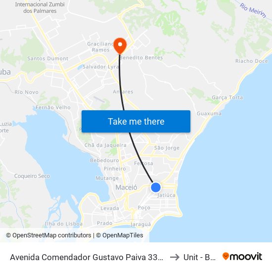 Avenida Comendador Gustavo Paiva 3340 - Mangabeiras Maceió - Al República Federativa Do Brasil to Unit - Benedito Bentes map