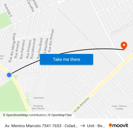 Av. Menino Marcelo 7541-7653 - Cidade Universitária Maceió - Al 57073-470 Brasil to Unit - Benedito Bentes map