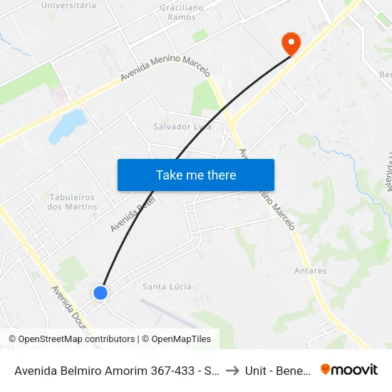 Avenida Belmiro Amorim 367-433 - Santa Lúcia Maceió - Al Brasil to Unit - Benedito Bentes map